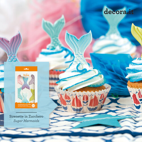 DECORACIÓN AZÚCAR SIRENAS DECORA