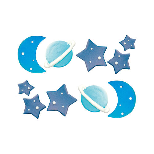 DECORACIONES AZÚCAR GALAXIA 10 UDS. DECORA