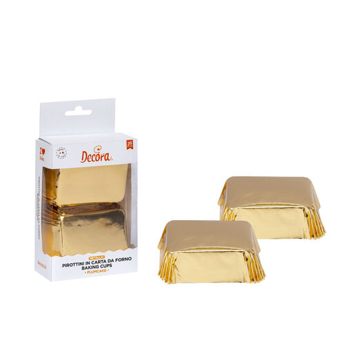 CÁPSULAS PLUMCAKE DORADAS - 20 UDS. DECORA
