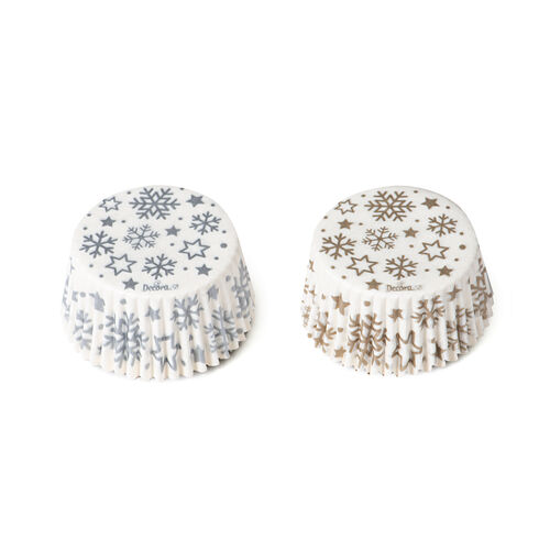 CÁPSULAS COPOS NIEVE ORO Y PLATA 36 UDS. DECORA