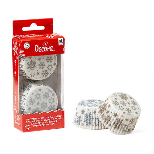 CÁPSULAS COPOS NIEVE ORO Y PLATA 36 UDS. DECORA