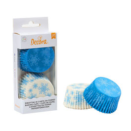 CÁPSULAS COPOS NIEVE AZUL Y BLANCO 36 UDS. DECORA