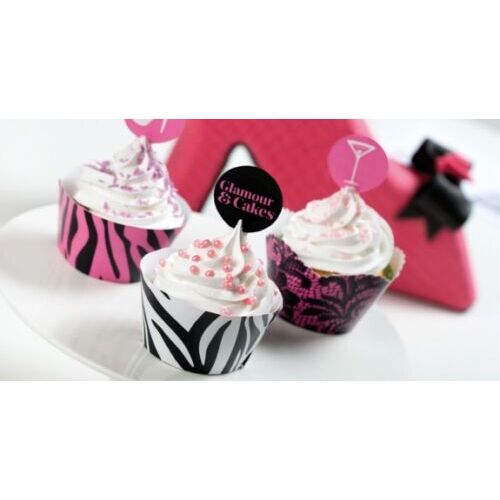 KIT 36 PIEZAS CUPCAKES GLAMOUR DECORA