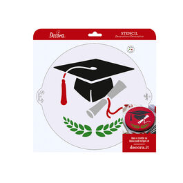 STENCIL SOMBRERO GRADUACIÓN 25 CM. DECORA
