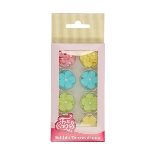 DECORACIONES AZÚCAR FLORES MIX PASTEL 32 UDS. FUNCAKES