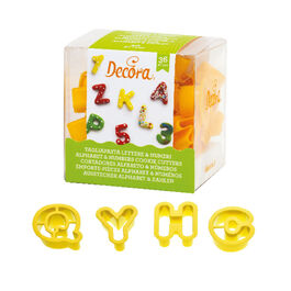 SET CORTADORES LETRAS Y NÚMEROS 2 CM. DECORA