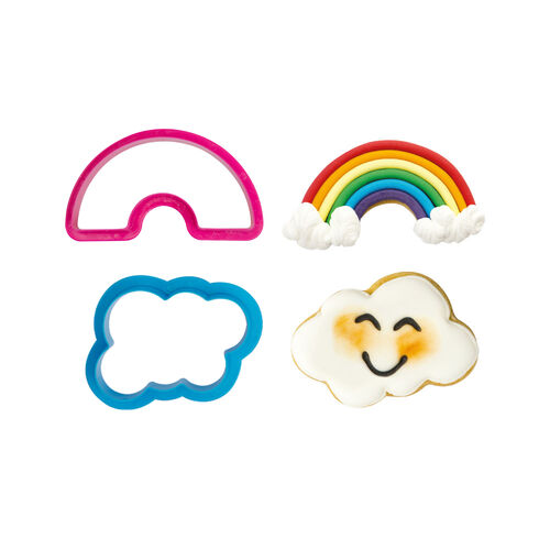 SET CORTADORES ARCOIRIS Y NUBE DECORA