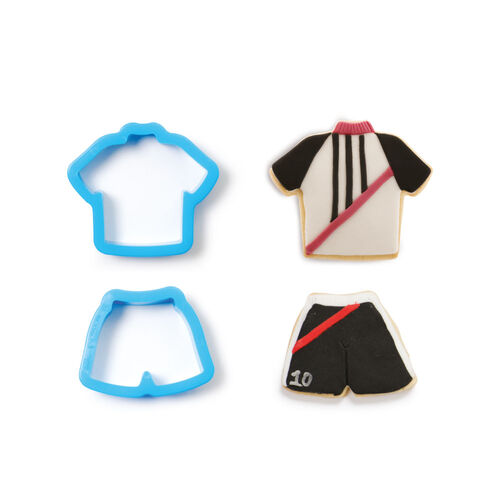 SET 2 CORTADORES CAMISETA Y PANTALONES FÚTBOL DECORA