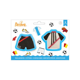 SET 2 CORTADORES CAMISETA Y PANTALONES FÚTBOL DECORA