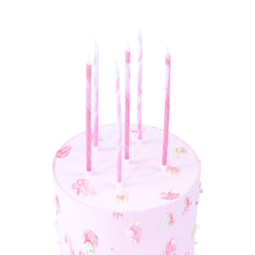 VELAS ROSA MÁRMOL 6 UDS. PME