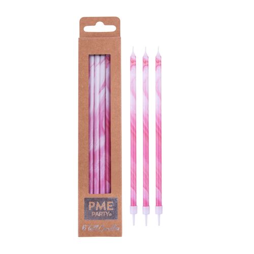 VELAS ROSA MÁRMOL 6 UDS. PME