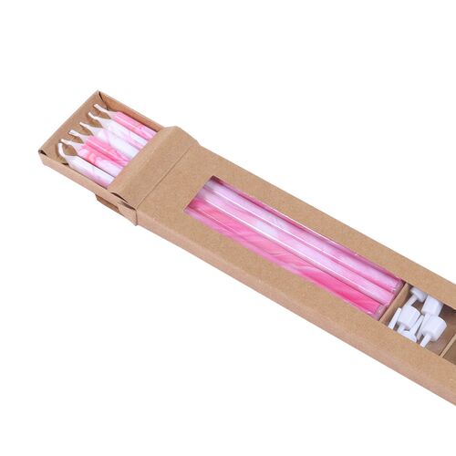 VELAS ROSA MÁRMOL 6 UDS. PME