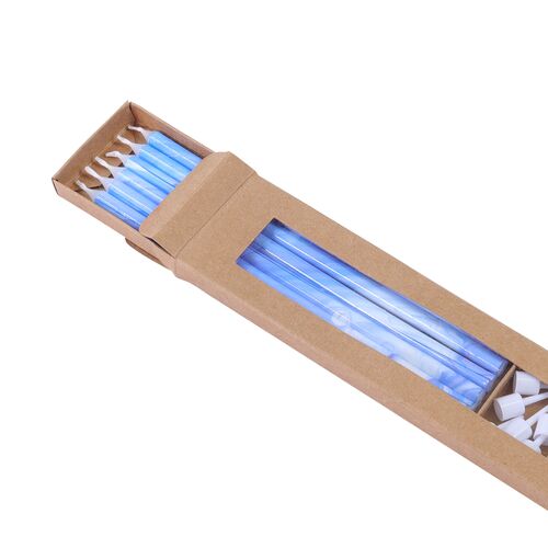 VELAS AZUL MÁRMOL 6 UDS. PME