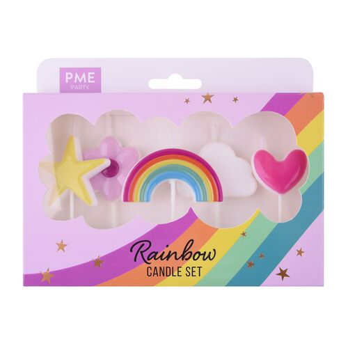 SET 5 VELAS ARCOIRIS PME