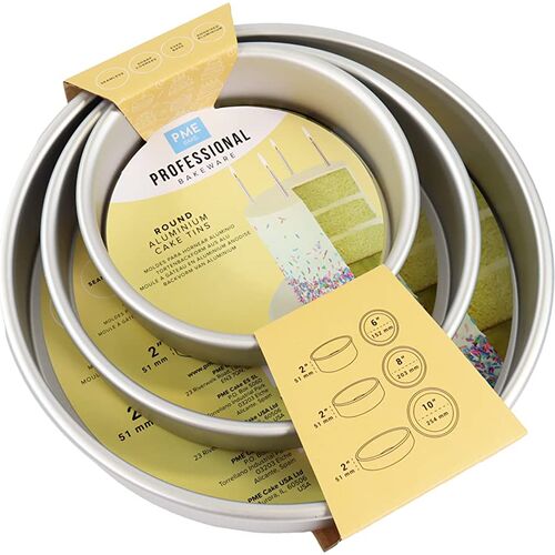 SET 3 MOLDES REDONDOS 15-20-25 CM. H 5 CM. PME