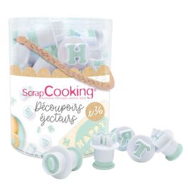 SET CORTADORES LETRAS Y NÚMEROS CON EXPULSOR SCRAPCOOKING