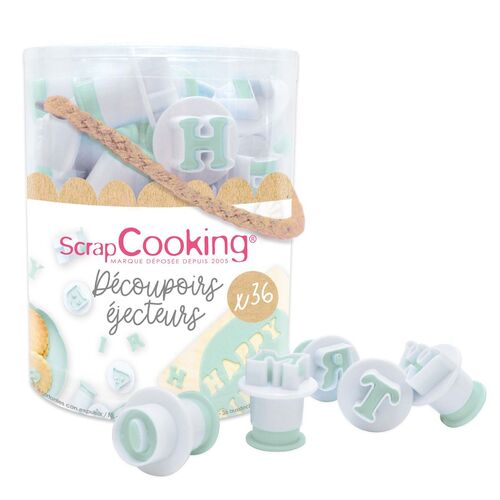 SET CORTADORES LETRAS Y NÚMEROS CON EXPULSOR SCRAPCOOKING
