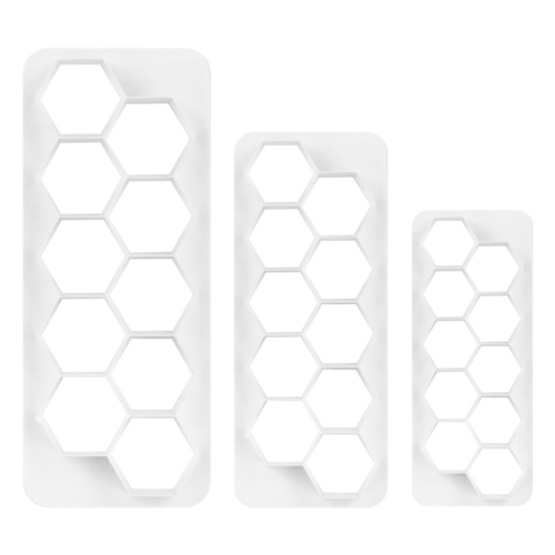 SET 3 CORTADORES GEOMÉTRICOS HEXÁGONOS PME