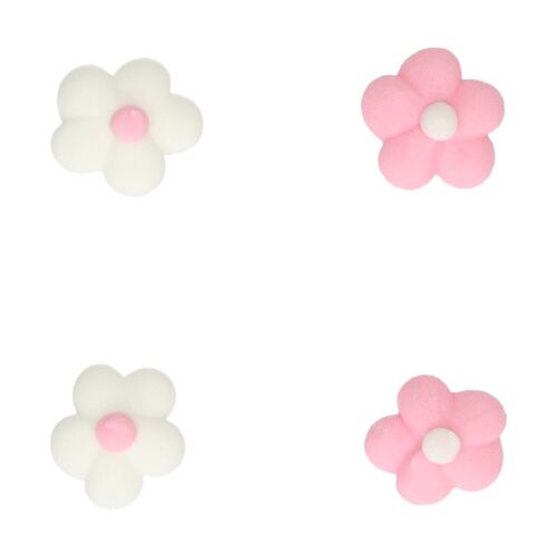 DECORACIONES AZÚCAR FLORES MIX BLANCO/ROSA 64 UDS. FUNCAKES