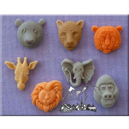 MOLDE SILICONA CABEZAS PEQUEÑAS ANIMALES