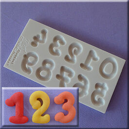 MOLDE SILICONA NÚMEROS CARTOON