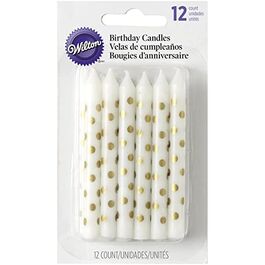 VELAS LUNARES DORADOS 12 UDS. WILTON