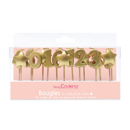SET VELAS DORADAS NÚMEROS SCRAPCOOKING