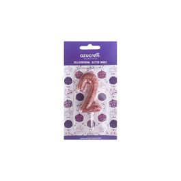 VELA Nº2 PURPURINA ROSA