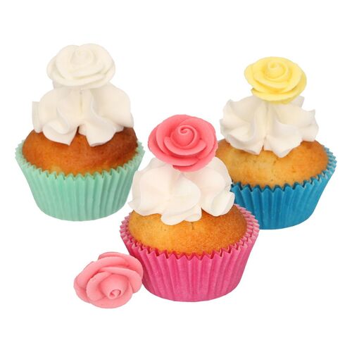 DECORACIONES AZÚCAR ROSAS 8 UDS. FUNCAKES