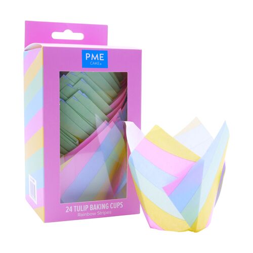 CÁPSULAS MUFFIN RAINBOW STRIPES 24 UDS. PME
