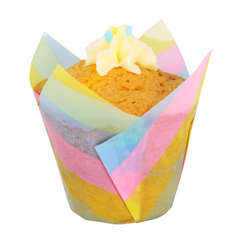 CÁPSULAS MUFFIN RAINBOW STRIPES 24 UDS. PME
