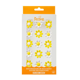 MARGARITAS AZÚCAR AMARILLO Y BLANCO 15 UDS. DECORA