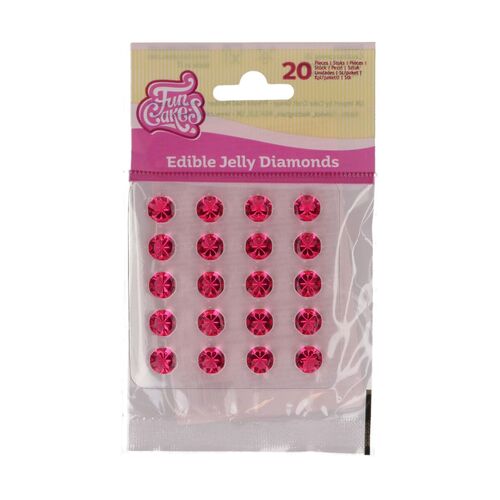 DIAMANTES COMESTIBLES ROSA 20 UDS. FUNCAKES