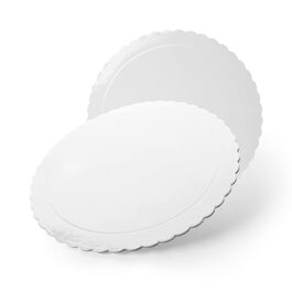 BASE REDONDA 3 MM BLANCA - 20 CM. (BORDE ONDULADO)