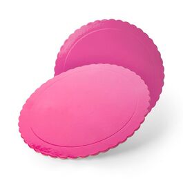 BASE REDONDA 3 MM ROSA - 25 CM. (BORDE ONDULADO)