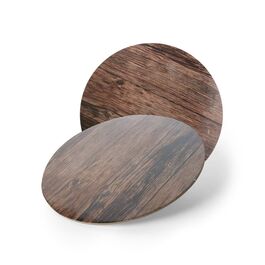 BASE REDONDA 3 MM MADERA OSCURA - 30 CM.