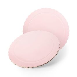 BASE REDONDA 3 MM ROSA BEBÉ - 20 CM. (BORDE ONDULADO)