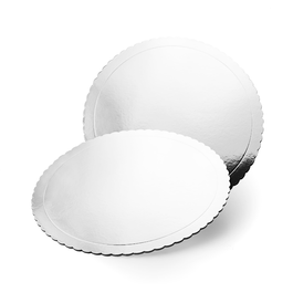 BASE REDONDA 3 MM PLATA - 30 CM. (BORDE ONDULADO)