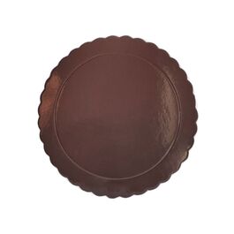 BASE REDONDA 3 MM MARRÓN - 20 CM. (BORDE ONDULADO)