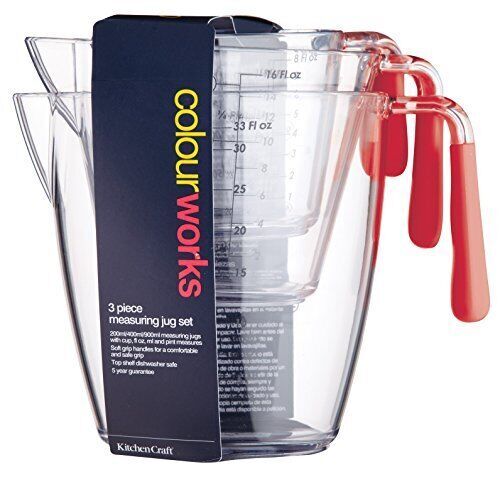 SET 3 JARRAS MEDIDORAS 200/400/900 ML. CRISTAL KITCHEN CRAFT