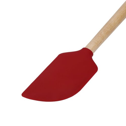 ESPÁTULA LENGUA 30 CM MANGO MADERA Y SILICONA ROJA KITCHENAID