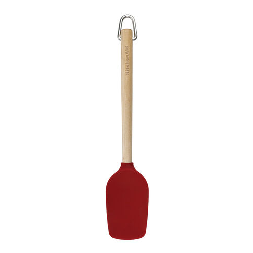 ESPTULA CUCHARA 30 CM MANGO MADERA Y SILICONA ROJA KITCHENAID