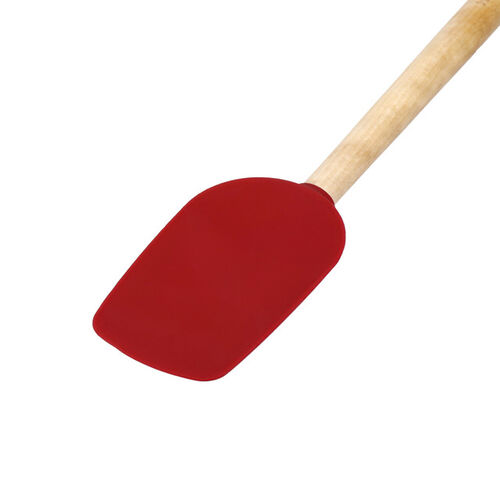 ESPÁTULA CUCHARA 30 CM MANGO MADERA Y SILICONA ROJA KITCHENAID