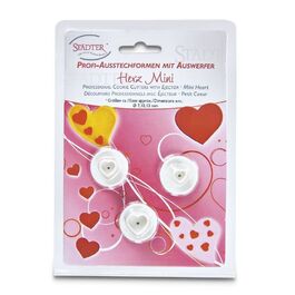 SET 3 CORTADORES MINI CORAZONES CON EXPULSOR STADTER