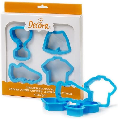 SET 4 CORTADORES FÚTBOL DECORA