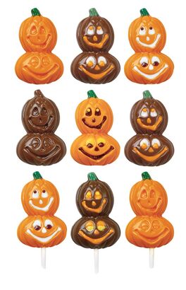 MOLDE PIRULETAS CHOCOLATE CALABAZAS HALLOWEEN WILTON