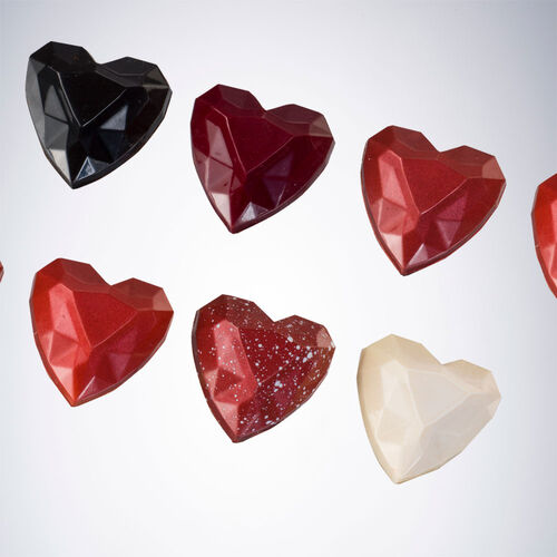 MOLDE POLICARBONATO BOMBÓN CORAZÓN DIAMANTE MARTELLATO