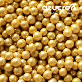 PERLAS ORO METALIZADAS 4 MM. 90 GR. AZUCREN