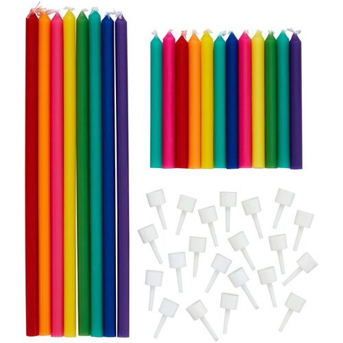 VELAS LARGAS MULTICOLOR 20 UDS. WILTON