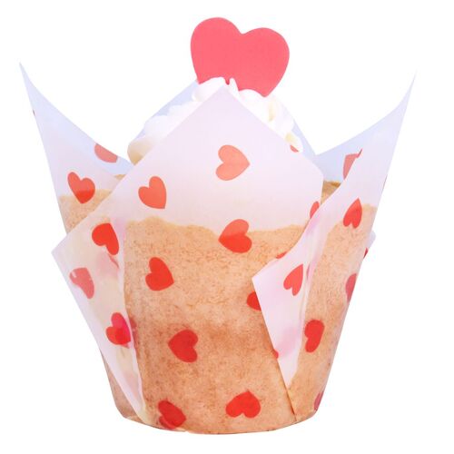 CPSULAS MUFFIN SAN VALENTN/CORAZONES PME